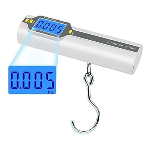 Digital Luggage Scale by XBWEI - 50kg x 10g Precision, Portable Hanging Hook & Tape Measure, Ideal for Travel, Suitcase & Bag Weight Measurement