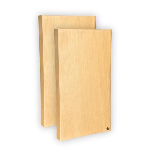 Image of Acoustic Rockwool Sound Absorption Panels 20 inch x 40 inch x 3 inch (Set of 2) | NRC 0.9 Noise Reduction Wall Panels | Rock Wool for Soundproofing Studio, Home & Office (Beige)