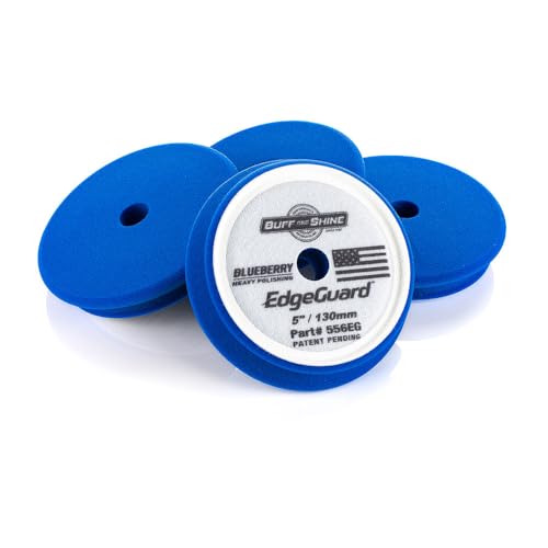 Image of Buff and Shine - EdgeGuard Foam Buffing Pads - Blueberry - 5 inch Heavy Polishing Pad - Pack of 4
