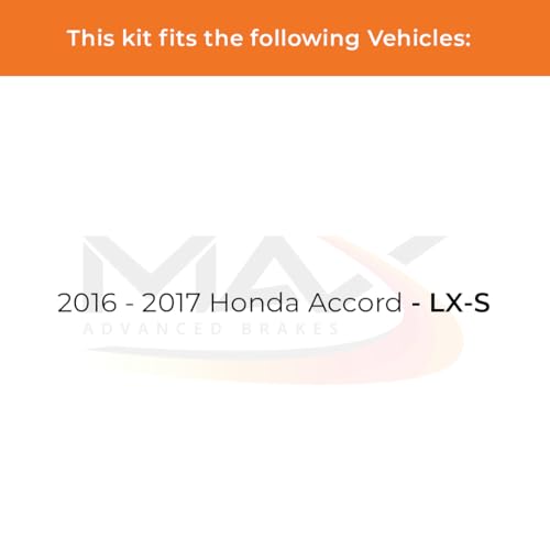 Image of Max Advanced Brakes Front Brake Kit Compatible With 2016 2017 Honda Accord LX-S Replacement Premium OE Disc Brake Rotors and Ceramic Brake Pads