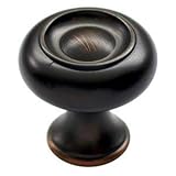 Libby Heavy Zinc 1-1/4' Wide Round Drawer & Cabinet Pull Knob - Aged Bronze (Pack of 2)
