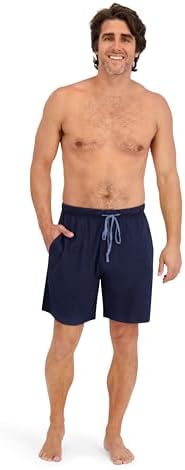 Hanes Men's 2-Pack Cotton Knit Short (Active Grey Heather/Bright Navy, Size Medium)