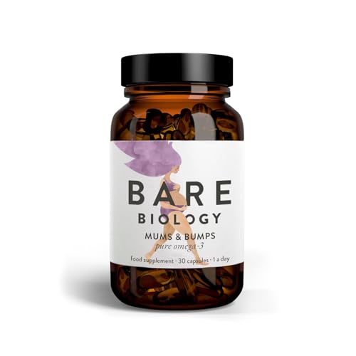 Bare Biology Omega 3 Pregnancy Supplement - Mums & Bumps Fish Oil Capsules (30 Servings) DHA 560mg High Strength & 3rd Party Tested for Preconception Pregnancy & Breastfeeding