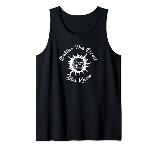 Better The devil You Know Tattoo Tank Top, Black, S