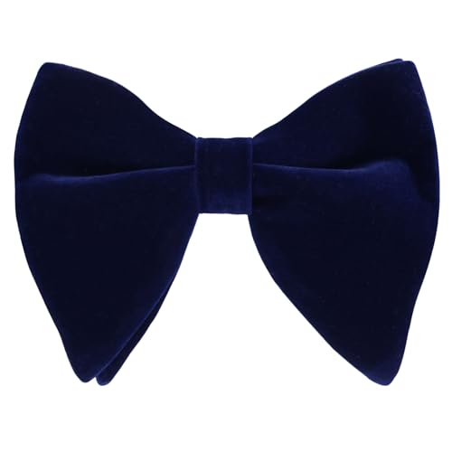 Image of Alizeal Velvet Pre-tied Adjustable Bow Tie for Men Oversize Formal Solid Tuxedo Bowtie