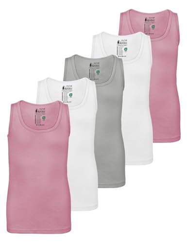 ALPIDEX Mädchen Unterhemd 5er Set 100% Baumwolle Basic Tank Top...