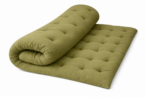 Image of ATOOTFUSION Soft Cotton Quilt | Foldable Light Weight Filled Single Firm Cotton Quilt Mattress| Gadda (Solid Coloured, 2 Sleeping Capacity, 5 x 6 ft or 72 x 60 Inches Queen) (Mehndi Green)