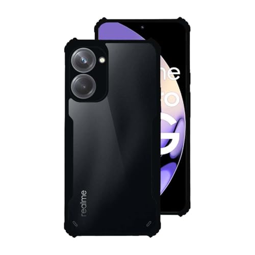 Image of 7SEVEN Ipacky Back Cover for Realme 10 Pro 5G Mobile Back Case Shock Proof Design Camera Edges Protection Crystal Clear Phone Case Precise Cutouts Matte Black Soft Bumper Phone Cover