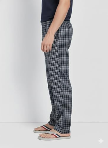 Image of DIGITAL SHOPEE Men's Cotton Premium Checkered Pajama, Casual Loungewear, Comfortable Sleepwear