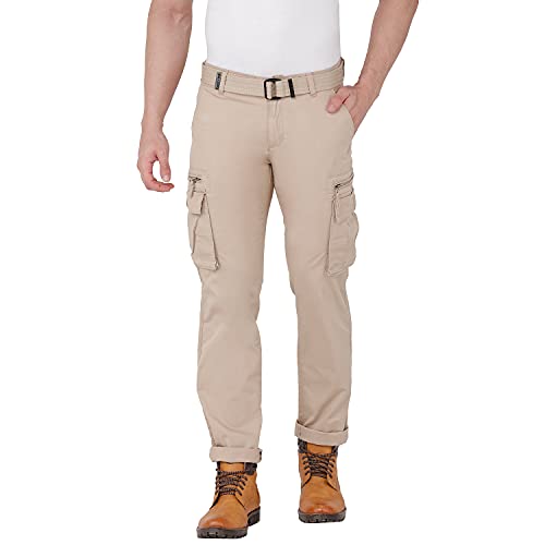 Image of BEEVEE Mens Fixed Waist Cargo Pant with Belt.