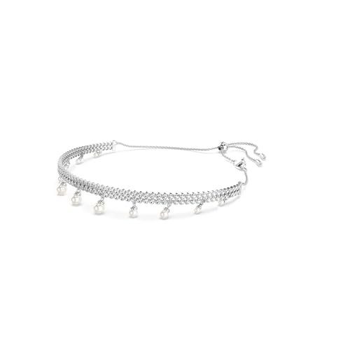 Image of Swarovski Ariana Grande Collection, Clear Crystal & Pearls, Rhodium Finish, Necklaces, Earrings and Bracelets