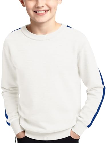 Haloumoning Boys Striped Long Sleeve Sweater Kids Fashion Crewneck Knit Pullover Fall Clothes 5-14Y