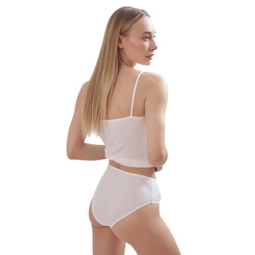 Image of ORGANICKID Women's Organic Cotton High Waisted Underwear Full Briefs Soft Breathable GOTs Certified Ladies Panties pack of 2