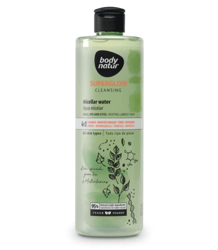 BODYNATUR - Agua Micelar - Desmaquilla, Limpia, Tonifica, Hidrata y Refresca - No Residuo Graso - Apto para Todo Tipo de Pieles - 400ML