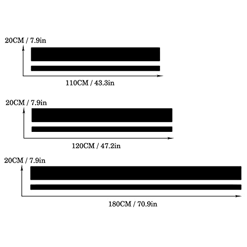 Sunjika 3Pcs Vinyl Car Side Sticker Long Stripe Graphic Auto Hood Tailgate Body Racing Sports Decals Universal Car Truck Diy Decal Stripe Vinyl Stickers Decoration (Black) #TOP4