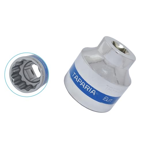 Image of TAPARIA Socket made of Chrome Vanadium Steel 6 Point Deep /Long Socket (Silver), C55 of 3 /4 inch (19mm) Square drive size, Suitable for Automobile, Industrial, Fabrication, Professional & Home Use
