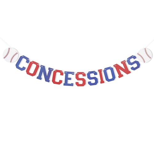 Image of Baseball Concessions Banner,Baseball First /1st Birthday Decoration