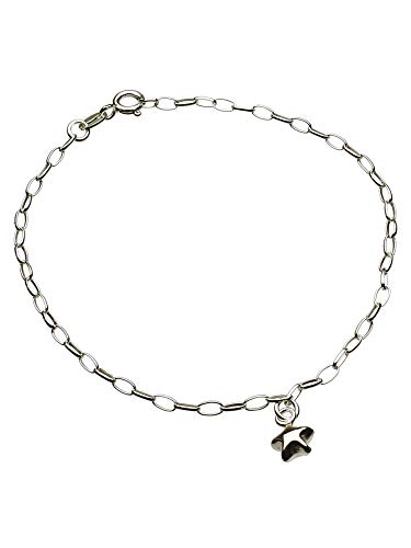Sterling Silver Star Charm Bracelet Anklet Italy Adjustable 11