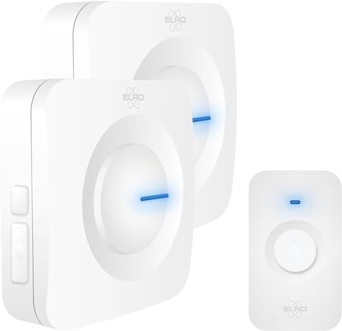 Si buscas el mejor timbre inalámbrico esto te interesa 13 ELRO DB3000 Juego de Timbre Inalámbrico - con 2X Receptores a Batería - Blanco