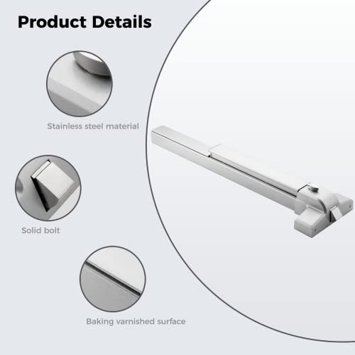 Dorakitten Push Bar Exit Device, 65Cm/ 25.59’’ Stainless Steel Commercial Panic Bar, Emergency Panic Exit Bar Handle Door Hardware For Metal Wood Door (Silver) #TOP2
