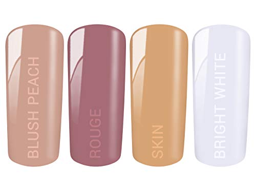 Poly Tube Set Dark Babyboomer - Bright White + Blush Peach + Skin + Rouge (4 x 30g) – Bild 4