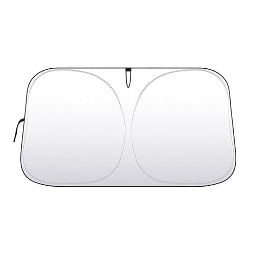 車 フロントガラス サンシェード ? 強力遮光・UVカット 140×80cm メモリースチールで折り曲げても変形なし ルームミール対応開口デザイン ロール式収納可能 | 車 日除け | さんしえーど 車フロント ロール式 | 車 ひよけシェード フロント