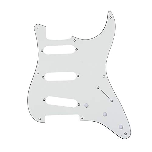 Musiclily Pro 8 trous 50s 57 Style Vintage Strat SSS Guitare Pickguard pour American Stratocaster, 3Plis Parchemin - Les Beatles, Paul McCartney, John Lennon, RIngo Starr, George Harrison Musiclily Pro 8 trous 50s 57 Style Vintage Strat SSS Guitare Pickguard pour American Stratocaster, 3Plis Parchemin