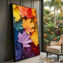 Toile feuilles d'automne œuvre d'art fine art moderne et réaliste