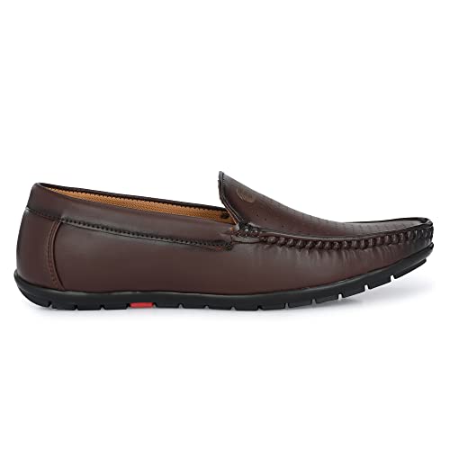 Image of Stylelure Men Synthetic Leather Perforations Suede Loafers