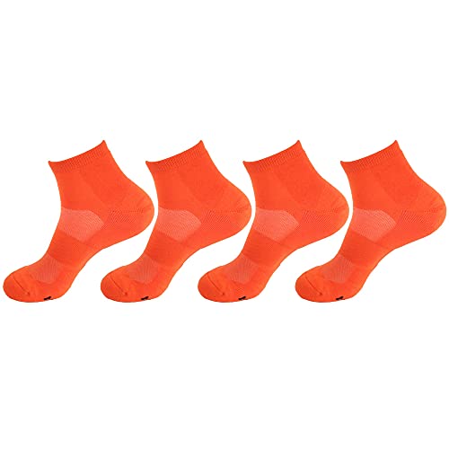 Bamboomn Men's Bamboo Athletic Quarter Crew Sock For Home Travel Work And Sport - Extra Large - Orange - 4 Pairs #TOP10