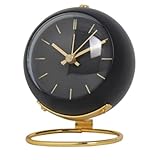 Getdoublerich Sveglia silenziosa con luce notturna luminosa, orologio da comodino da tavolo in metallo per studenti, display di lettura, design semplice, 9 x 6,5 x 10,5 cm, bianco