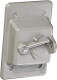 Hubbell-Bell PTC100GY Weatherproof Vertical Box Mount Nonmetallic Toggle Cover, 1-Gang, Gray