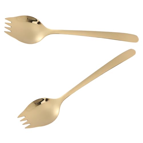 CIYODO 2 Tenedores De Espagueti Tenedores De Acero Inoxidable Utensilios Para Servir De Acero Inoxidable
