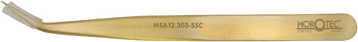 Horotec MSA12.303 Precision Tweezers for Watchmaking, Brass, Excellent Workmanship, Swiss Made, Various Sizes to Choose From (12.303-S5C)