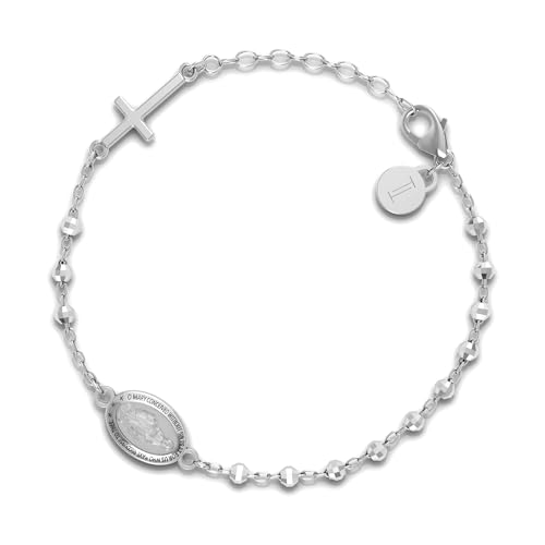 TURQNTAUPE 925 Sterling Silver Bead Station Bracelet for Women & Girls - everyday wear gifts for her