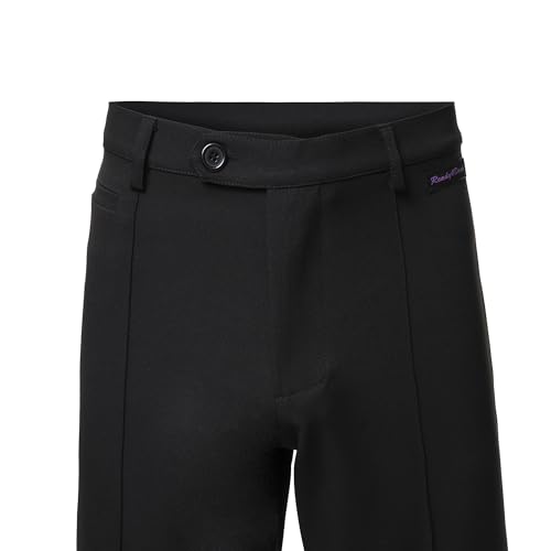 Ready4Dance Herrenhose Zurigo Slim Fit Schwarz – Technisches Made-in-Italy-Gewebe für Standard- und Lateintanz – Größen S–XXL mit Bügelfalte und Seitentasche S