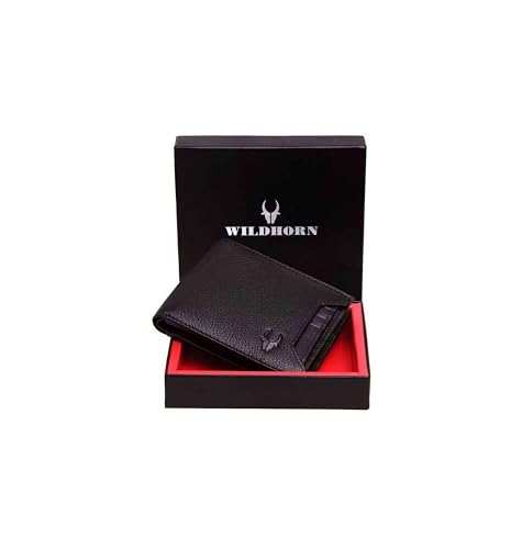 WildHorn Rfid Protected Leather Wallet For Men, Black