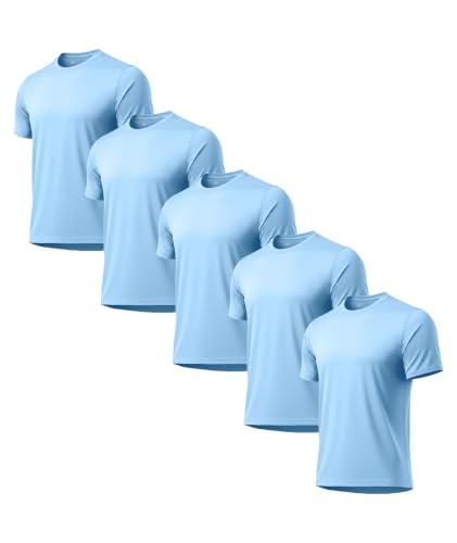 Image of 3 Pack Mens Swim Shirt Workout Shirts UPF 50+ Short Sleeve Rash Guard Fast Dry Sun Protection Lightweight Water Shirt