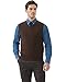 Kallspin Men's Pure Cotton Sweater Vest V Neck Regular Fit Knit Sleeveless Pullover Sweater(Brown, 3XL)