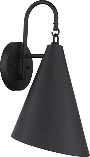 THE GREAT OUTDOORS 73172-66 Playwright Outdoor Wall Mount, 1-Light, 100 Total Watts, 8-in H x 15.5-in W, Sand Coal Black