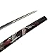 Decorative Samurai Sword Set, 3-Piece Collection with Stand, Black Scabbards, Red Wrapped Handles