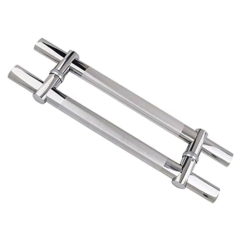 HYEYXKK Adjustable Hole Distance Stainless Steel Shower Door Handle | Polish Chrome Towel Bar Knob | Interior Shower Screen Door Pull Push Button (Size : 300mm) Cover