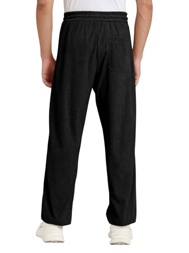 Image of Men's Soft Fabric Trousers | Relaxed Fit Corduroy Trousers with Stretch Waist for Men