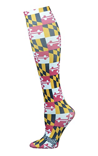 Hocsocx Maryland Flag Unisex Performance Socks, Moisture Wicking Protection for Field & Ice Hockey, Futbol & Boots, Medium