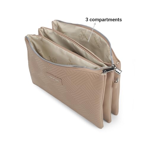 Image of Mochi Women Casual Pu Soft Body Zipper Closure Solid Sling Bag With 2 Pocket And 1 Compartments
