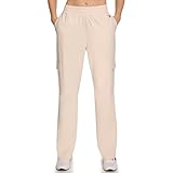 Tommy Hilfiger Women's Slant Pockets Elastic Waistband Cozy Peached Bootcut Cargo Pant, Pebble, Medium