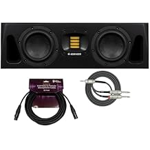 ADAM Audio A44H Powered Two-Way Midfield Studio Monitor Bundle with FocusProAudio Microphone Cable and Stereo Breakout Cable 3 Items