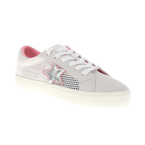 VINTAGE HAVANA Womens Free Metallic Lace Up Sneakers Shoes Casual - Grey, Pink, Silver2