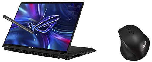 Image of ASUS ROG Flow X16 (2022), 16 inch (40.64 cm) QHD+ 16:10 165Hz /3ms Touch, AMD Ryzen 7 6800HS, 6GB RTX 3060, 2-in-1 Gaming Laptop, GV601RM-M6054WS MW203 Wireless Silent Mouse (Black)
