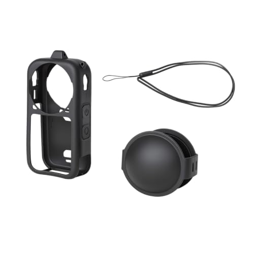 For Insta360 X6�J�����p�ی�P�[�X �����Y�L���b�v �X�g���b�v �ϏՌ��E�Ϗ��� �p�m���}�J�����A�N�Z�T���[ �ψ��� �@�B�𑹏�������ʓI�ɕی� �����I�ȕی� ���j�[�N�ȃf�U�C�� �S�ʕی� �ϏՌ� �y�� ���s�p�̏��^�y�ʃP�[�X [���s�A���i]